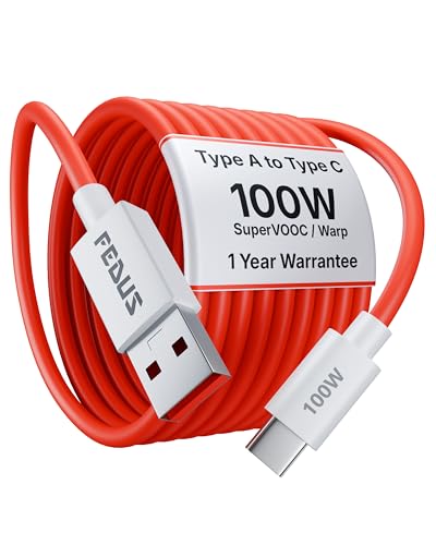 Image of FEDUS ZETTA-X2I 100W 1M USB-A to Type-C Charging Cable Original for OnePlus 15 /13 /12, Nord 4 /5 /6, Oppo Find X9 /X8 & Realme GT 7 /8 PRO, IQOO 15 /13 /12, SuperVOOC, Warp, Dart Fast Charger Wire 65W /80W
