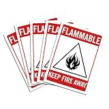 Multiusos:las pegatinas para mantener alejado del fuego son muy adecuadas para almacenes., camiones, hogares, oficinas, Lugares públicos y otros lugares donde se almacenen materiales inflamables., Advertencia:mantenerse alejado del fuego, Para evitar peligros accidentales, Palabras y patrones llamativos., Es una pegatina de advertencia de seguridad muy práctica.