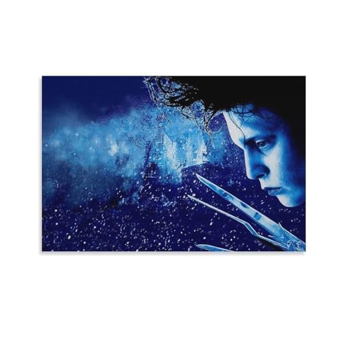 GENERIC 映画ポスター エドワード シザーハンズ キャンバスアートポスター ウォールアート ピクチャープリント モダンファミリーベッドルーム装飾 フレームなしスタイル 08x12インチ(20x30cm)