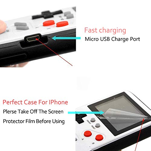 Autbye Gameboy Case for iPhone, Retro 3D Design Style Silicone Protective Case with 36 Small Games, Color Display Shockproof Video Game Phone Case (for iPhone Xs Max, White)