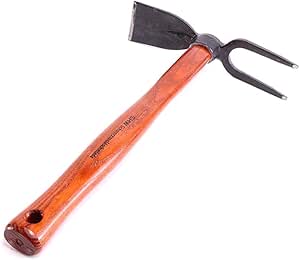 SHW-FIRE Rex Kleinhacke - Gartenwerkzeug mit Breitblatt und 2 Zinken, geschmiedeter Stahl, perfekt für den Garten