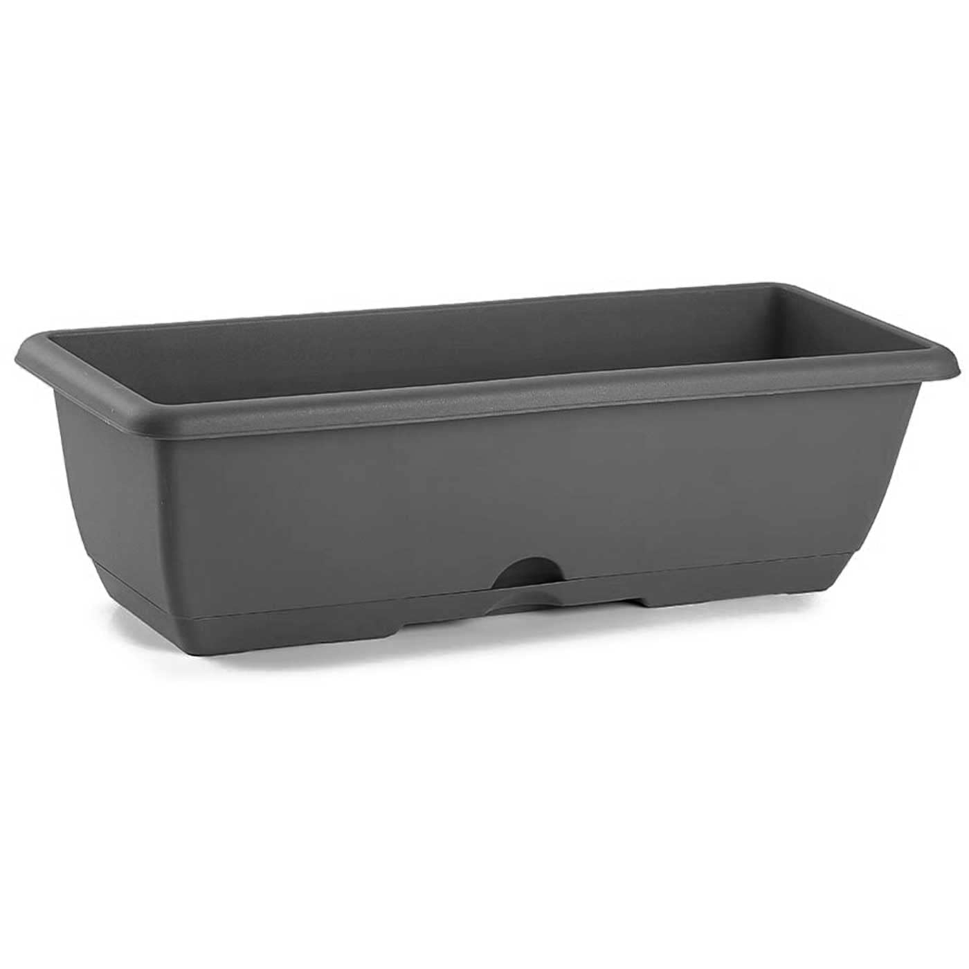 AC - Jardinera con Plato - Fabricado en Polipropileno - PLFT - Macetero para Jardin - Maceta para Plantas y Flores Rectangular de Plástico con Agujeros de Drenaje - 50 cm - Color Antracita — view 16