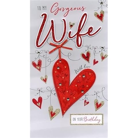 BROADWALK DESIGNS Large Birthday Card for Wife Cover