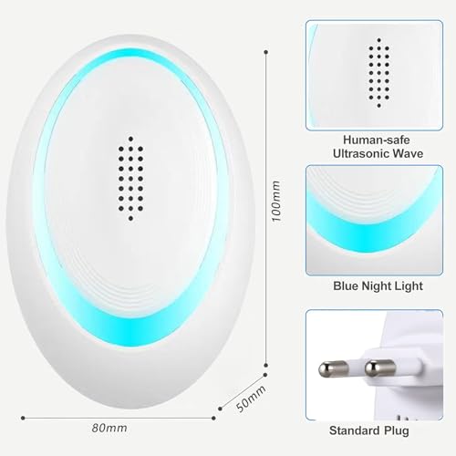 Antizanzare Ultrasuoni, Repellente Zanzare Ultrasuoni, Elettrico Ultrasuoni Per Anti Zanzare, Topi, Scarafaggi, Insetti, Ratti, Ragni, Roditori, Mosche, Formiche (Classic) - 2