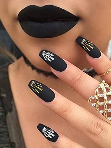 60 Pcs 3D Halloween Nail Art Charms Skull Spider With Rhinestones, Torokom Vintage Skeleton Hand Alloy Nail Art Jewelry Decoration Halloween Nail Glitters For Diy Nail Tip Crafts (Gold & Siliver) #TOP2