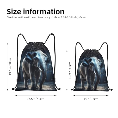 Drawstring Bag Lightweight Small Gym Bag for Women Elephant out of Cage Soccer Backpack for Sports Travel3