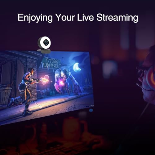 Angetube HD Webcam with Ring Light for Desktop 1080P Streaming Web Cam with Dual Microphone, 5X Digital Zoom Used for Video Chat and Conferencing,... - Image 6