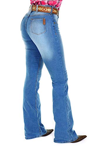 Calça Jeans Feminina Cowboy ST Flare Delave