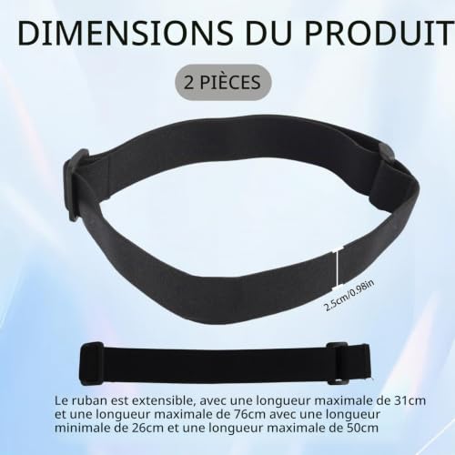 Vidsmow 2 PCS Sangle de Lampe Frontale, Bandeau Élastique de Rechange Confortable pour De Nombreux Modèles De Lampes Frontales, Accessoire Durable et Pratique – vue 2