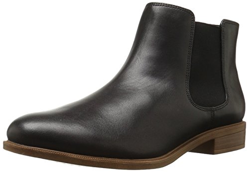 Clarks Women's Taylor Shine Chelsea Boot, Black Leather, 8.5 M US