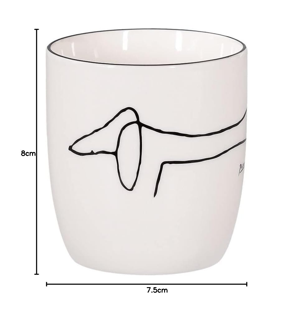 Könitz Teebecher Picasso - Le Chien (Hund). Teetasse 230ml, Basic Bone China Porzellan