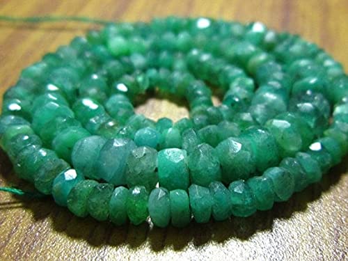 Perles rondelles émeraude de Zambie 14" pour créer vos bijoux d'été bohème chic