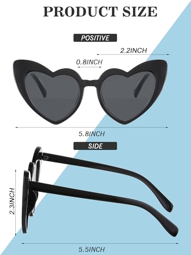 Weewooday 10 Pairs Heart Sunglasses Cat Eye Bachelorette Bridesmaid Sunglasses for Women Wedding Bachelorette Party Favors2