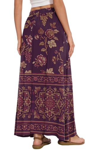 Image of Womens Maxi Skirt Long Flowy Summer A-Line High Waist Skirts