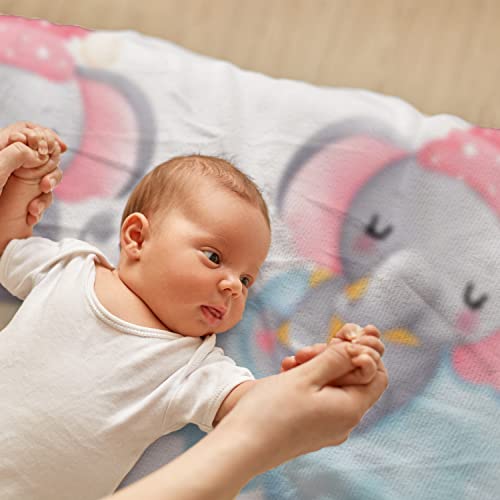 Ultra Soft Baby Blanket, Warm Lightweight Skin-Friendly Micro Fleece Baby Blanket For Girls Boys, Large Printed Nursery Crib Bed Throw Blanket, 30X40 Inches, Elephant #TOP4