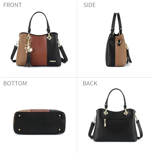 Image of Pomelo Best Purses and Handbags for Women with Multiple Pockets, Leather Top Handle Satchel Fashion Tote Shoulder Bags Ladies