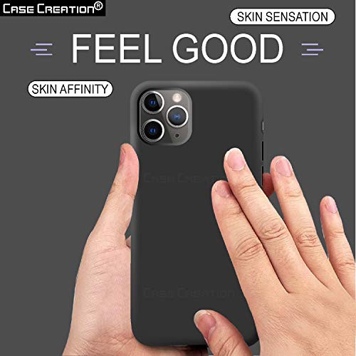 Image of Case Creation Luxurious og Series for Apple iPhone 11 pro max case Cover,Anti-Dirty Slim case Frosted Matte Cute Candy TPU Raised Bezel (Splash of Color) Back Cover for iPhone 11 pro max -Black
