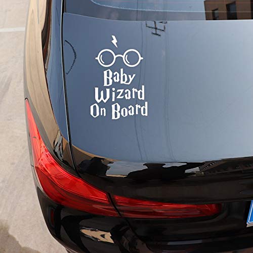 11 2X16 5CM Baby Wizard On Board Body Window Car Sticker Funny Vinyl Decal Accessories C25-0028 - Silver — view 5