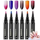 Stylo Vernis à Ongles 6 Couleurs, Vernis Gel Uv Semi Permanent, Feutre Verni à Ongles Uv, Crayon Vernis à Ongles, Vernis Stylo, Stylos Nail Art Ongle, Accessoires De Peinture Pour Manucure (D)