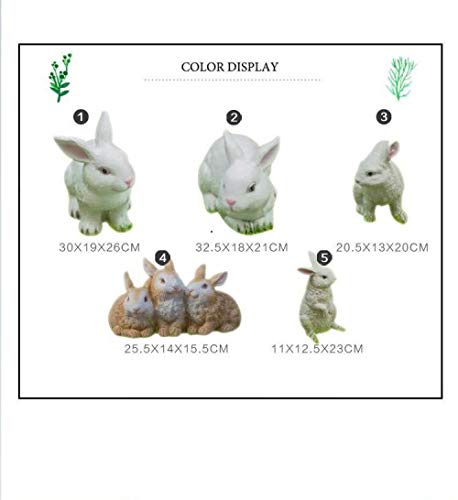Statues et figurines de lapin blanc en résine artisanale pour extérieur