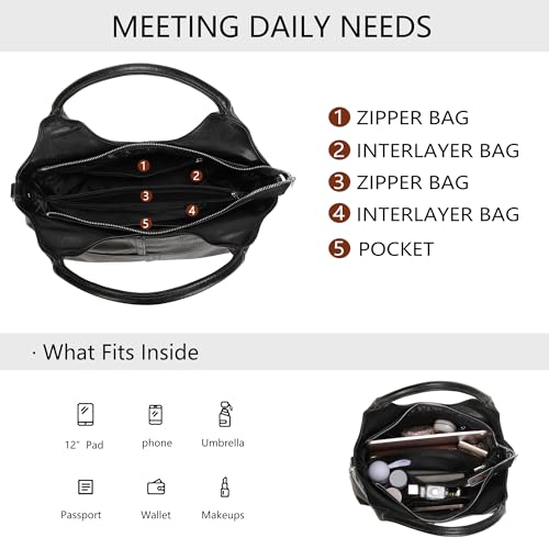 Bolso Satchel mediano vegano con asa y correa ajustable miniatura 5