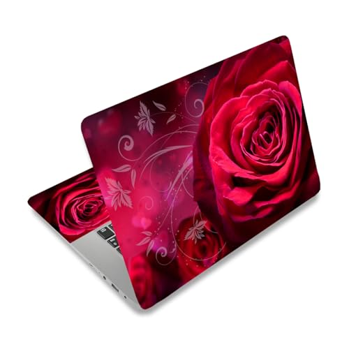 Sticker ordinateur portable rose rouge pour personnaliser votre bureau