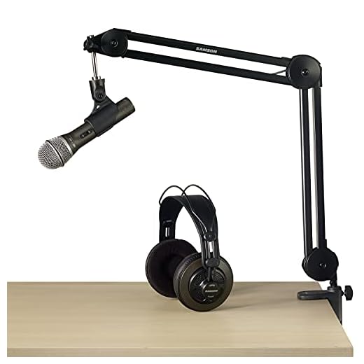 Samson Podcasting Kit with Q2U USB/XLR Dynamic Microphone, SR850 Studio Headphones and MBA28 Desktop Boom Arm Stand