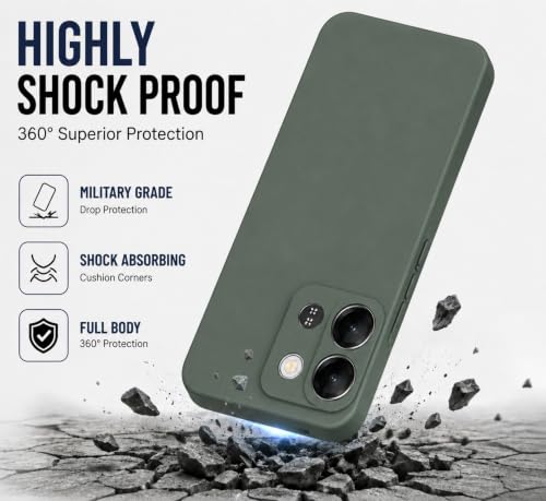 Image of SBMS Silicone Back Cover Case for Oppo K13 5G | Soft Micro-Fibre Lining Inside | Camera Protection Bump | Shockproof Back Cover Case for Oppo K13 5G (Green)