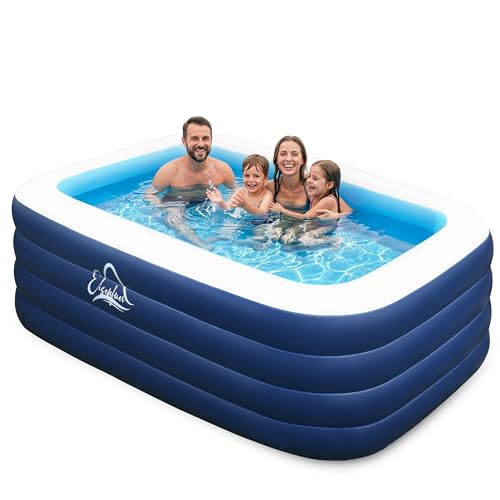 EISENFUER Inflatable Pool for Kids and Adults with No Collapse, 100' X 60' X 30' Deepened Swimming Pool for Toddlers, Outdoor, Garden, Backyard