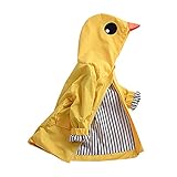 Toddler Boys Girls Rain Jacket Duck Raincoat Yellow Hoodie Zipper Coat (Yellow, 24 Months)