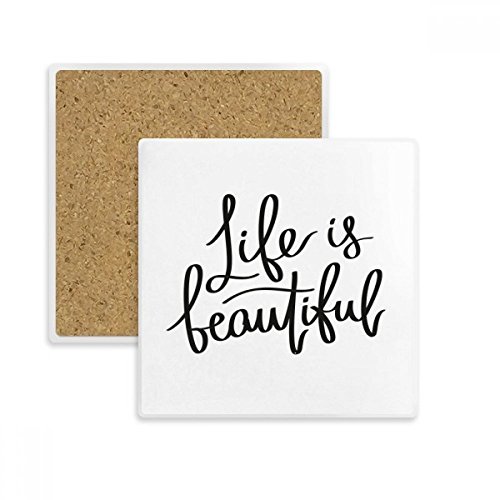 Place coaster La Vie est Belle sous-verre absorbant pour boisson - 2