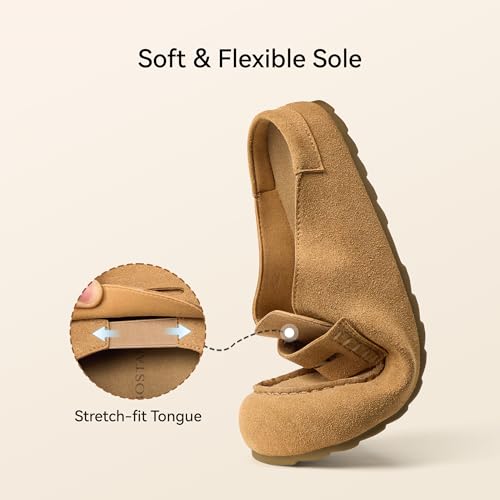 Image of BOSTANTEN Clogs for Women Wide Width Comfortable Suede Mules with Soft Footbed and Arch Support, Cute Slip On Potato Shoes