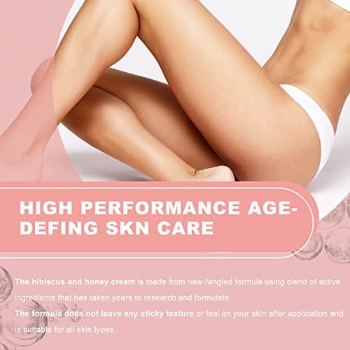 Hibiscus and Honey Firming Cream, Neck Firming Cream, Skin Tightening Cream, Reduces the Look of Neck Lines, Tightens & Smooths - With Collagen & Hyaluronic Acid -4 FL OZ