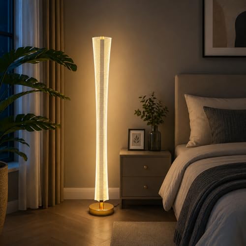 Image of Premium Decorative LED Floor Lamp & Glass Art Collection - Modern FlloNight Light - Unique Aesthetic Home Gift (Nuvora)