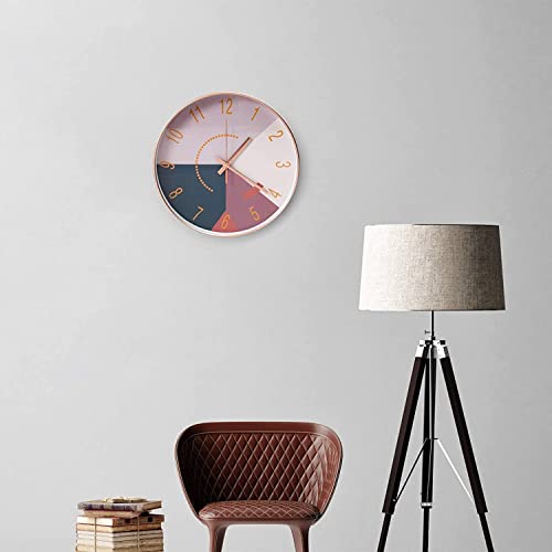 Image of TEKCOOL Wall Clock 12 inch Silent Quartz Decorative Wall Clock Non-Ticking Classic Digital Clock Battery Operated Round Easy to Read Handheld Complete Home /Kitchen /Bedroom(406);