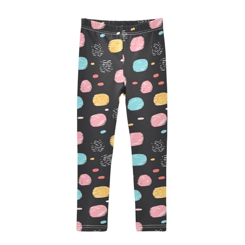 KLL Crayon Polka Dots Black Pattern Toddler Girls Legging Comfortable Full Length Dance Pants Exercise