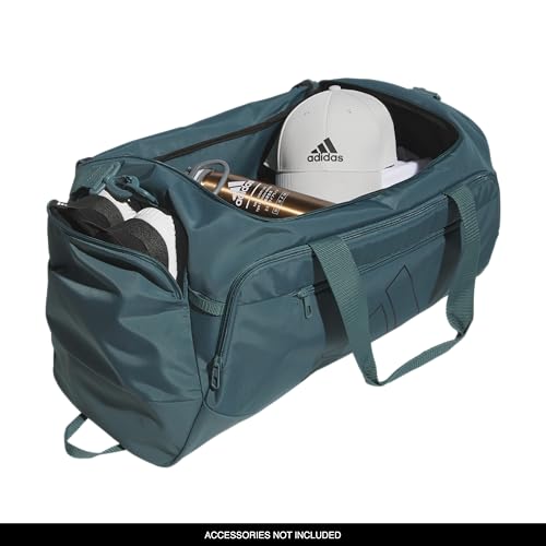 Image of adidas Defender 5 Duffel Bag for Sports, Gym and Travel, Preloved Teal Green /Black, OSFA