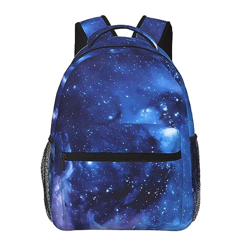 Sac à dos école et travail multifonctionnel avec imprimé galaxie bleue