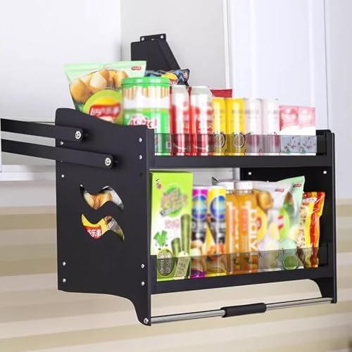 FDQAMLKX Système d'étagères escamotables pour armoires, Rangement Robuste pour armoires de Cuisine supérieures, étagère escamotable, étagère...