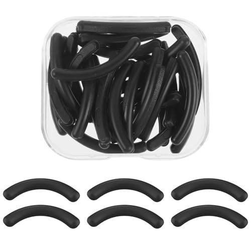 SUHAI 24 Piece Eyelash Curler Refills, Silicone Rubber Curler Replacement Refill Pads with Clear Storage Box, Black