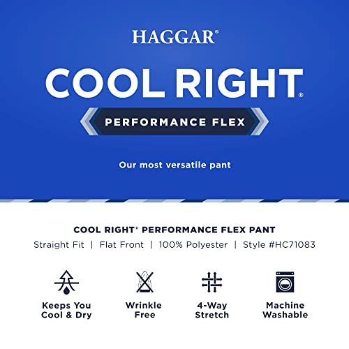 Image of Haggar Men's Cool Right Performance Flex Straight Fit Flat Front Pant