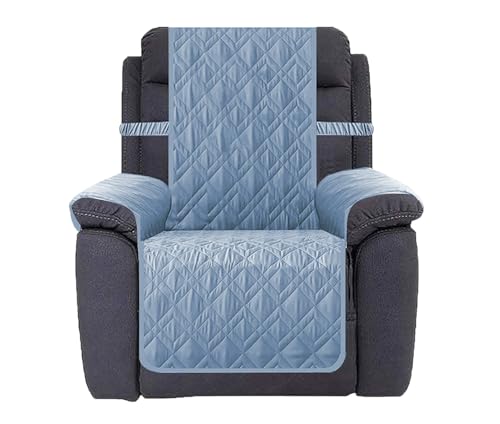Image of Ameritex Waterproof Nonslip Recliner Cover Stay in Place, Dog Chair Cover Furniture Protector, Ideal Recliner Slipcovers for Pets and Kids (Stoneblue, 23 inch)
