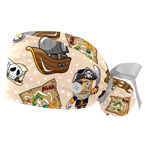 Chapeaux de travail pour hommes motif pirate JDEZ | Casquette de travail ajustable femme