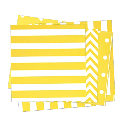 Disposable Striped Chevron Polka Dot Yellow Paper Luncheon Party Napkins 60 Count 13"X13" #TOP2
