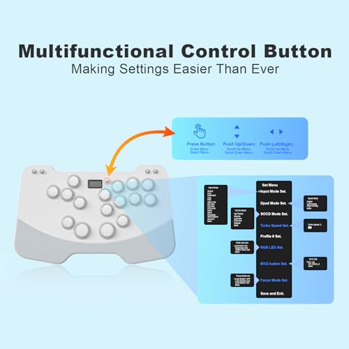 Image of Duelpad Leverless Controller Arcade Stick, Zen16 Plus-Aluminum Leverless Controller for PC /PS3 /PS4 /PS5 /Switch /Steam, All-Button Arcade Stick with SOCD /TURBO /Custom RGB /Hot-Swap /Low-Profile Switch