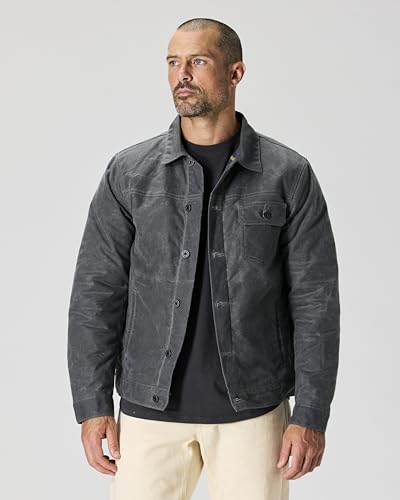 Image of Huckberry Flint and Tinder Men's Wool-Lined Waxed Trucker Jacket, Built for Layering