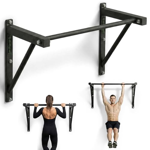 Rage Fitness Heavy-Duty Wall Mounted Pull Up Bar - 500...