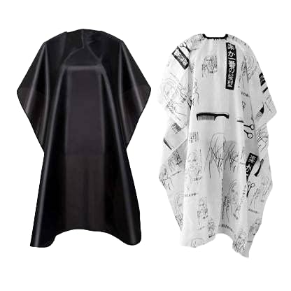 Tifurko Barber Cape – Waterproof Hair Cutting Apron with Snap Closure, Black & White (Pack of 2)-image-10