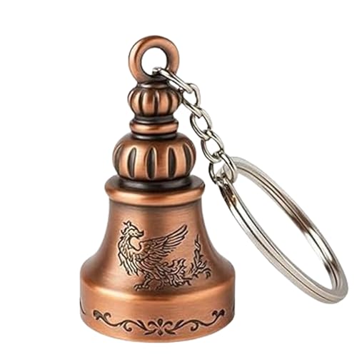 Image of OTTAVO Guardian Bell Keychain, Oxidized Copper, Tibetan Style, 5 cm Height, Good Luck Charm