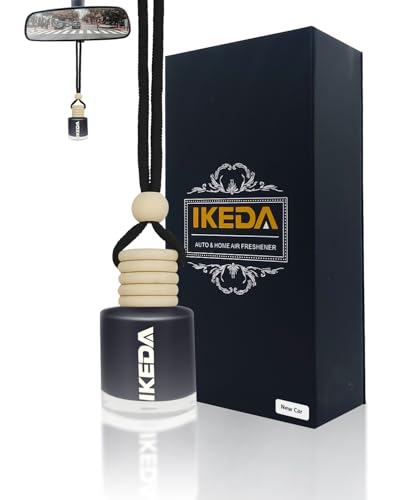 Image of Car Air Fresheners for Men | 10ml Air Freshener | Strong Perfume Hanging Diffuser with Odour Eliminaor Technology | Car Accessories | Car Scents Air Fresheners by Ikeda (Square, New Car)